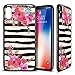 ESR iPhone X Case,Floral Flower Pattern Cover for Girls/Women [Anti Scratch PC Back + Soft Bumper] with Silicone for 5.8