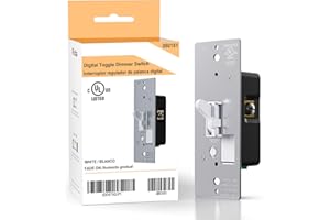 AIDA Toggle Slide Dimmer Switch for Dimmable LED Light/CFL/Incandescent 600 Watt max, Single-Pole or 3-Way, Rocker On/Off Wall Switch with Dimmer Slider, Wall Plate NOT Included, UL, White, 1 Pack
