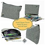 Zipper Pouch; multiple uses: pencil pouch, tool pouch, cosmetic bag, diaper bag organizer pouches, money bag and more; small bag keeps items contained and handy; Grey; by Backpack Equip