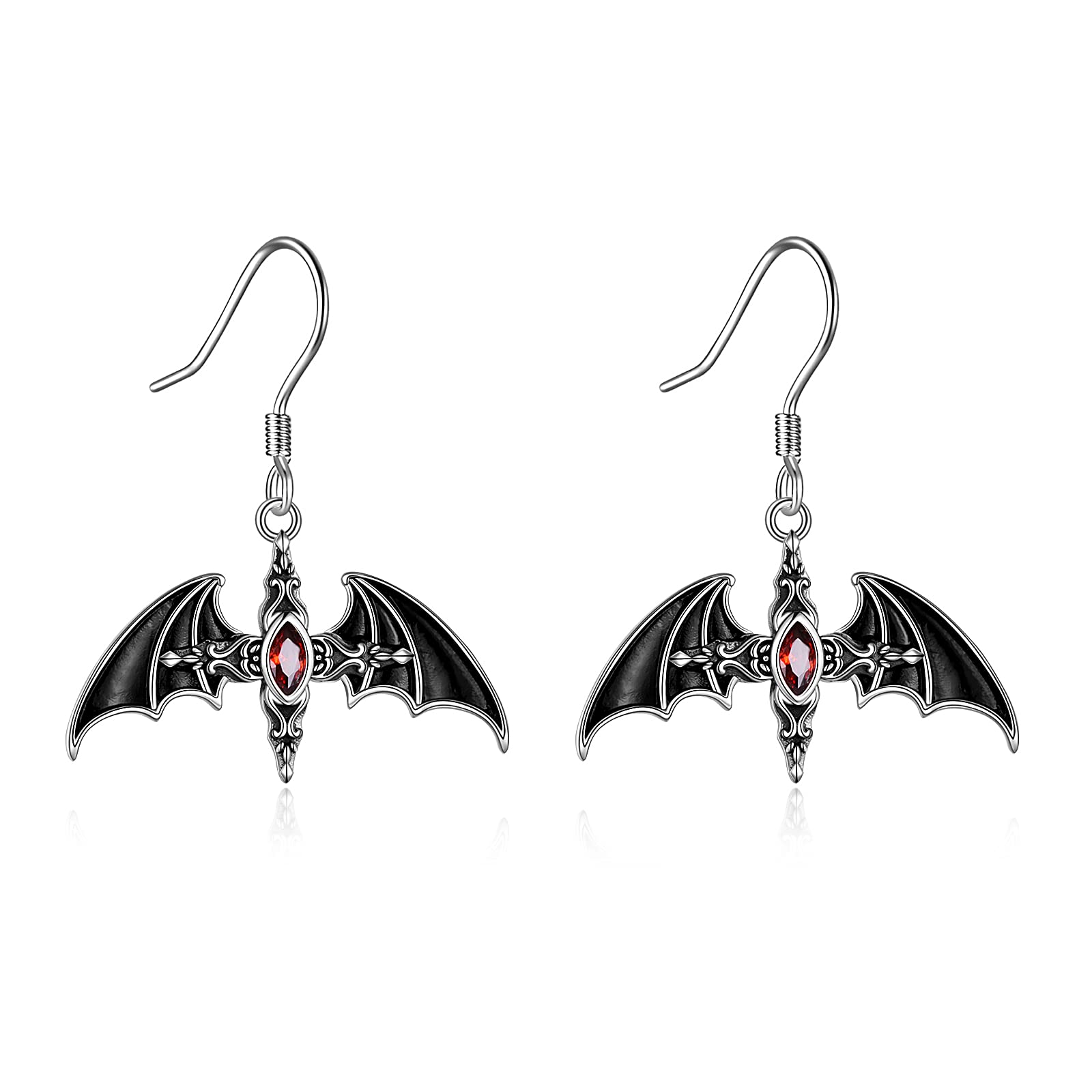 YFN Bat Earrings Sterling Sliver Gothic Cross Earring Gothic Jewellery Vampire Gifts for Women