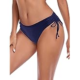 Colloyes Women's Drawstring Bikini Bottoms Full Coverage Low Waisted Swim Bottom