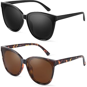 FIMILU Oversized Cat Eye Sunglasses Women Polarized UV400 Retro 70s Shades | Big Ultra-oversize Vintage Trendy Sun Glasses fo