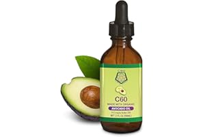 C60 Purple Power Organic Avocado Oil, 2 Fl Oz Organic Cold-Pressed Avocado Oil, 99.99% Pure c60 Carbon Fullerenes, Lift the Oxidative Burden at the Cellular Level, Optimize Mitochondrial Function