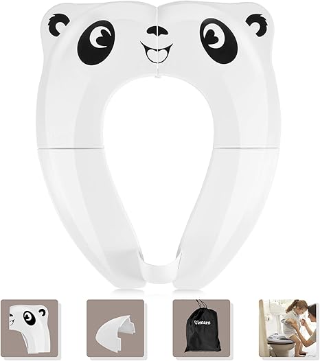 Gimars Bebe Reducteur De Toilette Wc Siege De Toilette Siege D Entrainement De Toilette Pour Bebe Enfants Anti Eclaboussure Avec Sac De Transport 8pcs Coussinet Antiderapant Toilettes Ronds Et Ovales Amazon Fr Bebes Puericulture