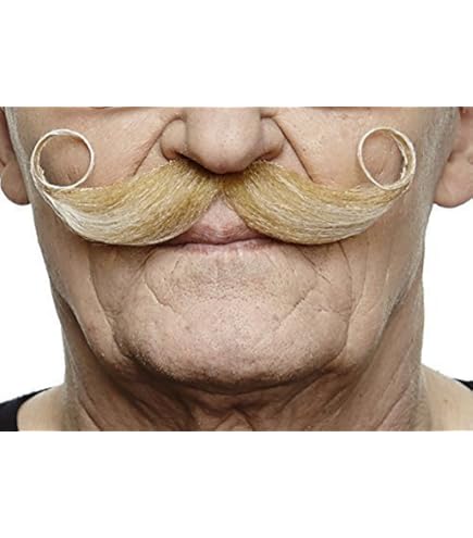 Mustaches Self Adhesive Colonel Sanders Fake Mustache Handlebar With A Goatee White Color