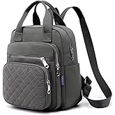 SULCET Small Backpack for Women Casual Quilted Square Bag Waterproof Multi Pockets Daypack Lightweight Top Handle Satchel