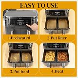 BYKITCHEN 300pcs Air Fryer Liners for Dual Basket 21-27cm 450F view 8
