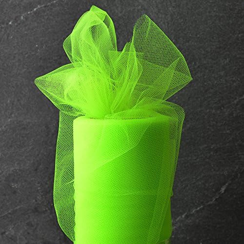 6 Inch x 25-yards Craft Tulle Roll for Wedding Decoration, 1 Roll, Key Lime, MOR-1365