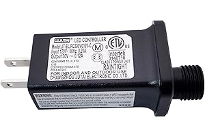 DIRDUAID 30V 0.12A LED Controller with 8 Modes, JT-EL/FC300V0120-C Class 2 Power Supply Multifunctional Transformer, Low Voltage Transformer US Plug for LED Light (30v 0.12a 1pack)