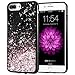 Caka iPhone 8 Plus Case, iPhone 6 Plus 6S Plus 7 Plus Glitter Case for Women Girls Bling Flowing Liquid Sparkle TPU Black Case for iPhone 6 Plus 6S Plus 7 Plus 8 Plus (Rose Gold)