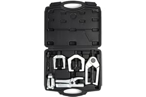 Gnhydxfe 5pc Ball Joint Separator, Splitter Removal Kit 5-in-1 Ball Joint Removal Tool Set Pitman Arm Puller, Tie Rod End Tool Set for Front End Service(Black)