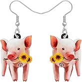 DALANE Acrylic Cute Cartoon Pig Earrings Dangle Drop Farm Animals Jewelry Gifts for Women Charms Party Favors