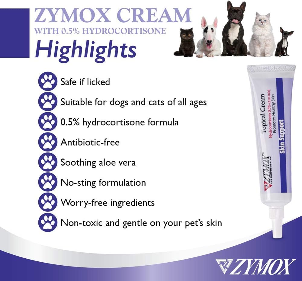 Pet King Brands Zymox DZY22905 Topical Cream, 1-Ounce : Therapeutic Skin Care Products : Pet Supplies