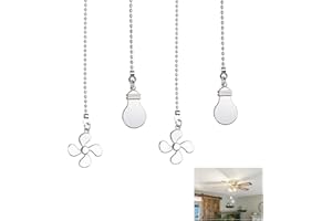 4PCS Ceiling Fan Pull Chain,14" Ceiling Fan Chain with Decorative 4 Leaf Light Bulb,Pull Chain Extension with Ball Chain Conn