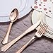 Tbwisher Rose Gold Plastic Silverware, 400 pcs Party Supplies Plastic Flatware, Disposable Plastic Cutlery