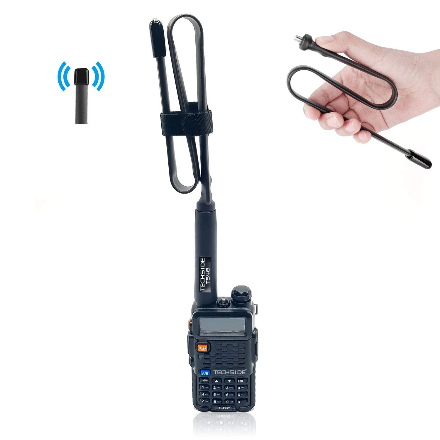 TechSide Folding Antenna 48cm SMA Female Increased Range | Tactical Military Use | Compatible with TechSide TI-F8+ Baofeng BF-888S, UV-5R, UV-5RA, UV-5RE, UV-82 Plus, DM-5R Plus for TYT TH-UV8000D โ image 1