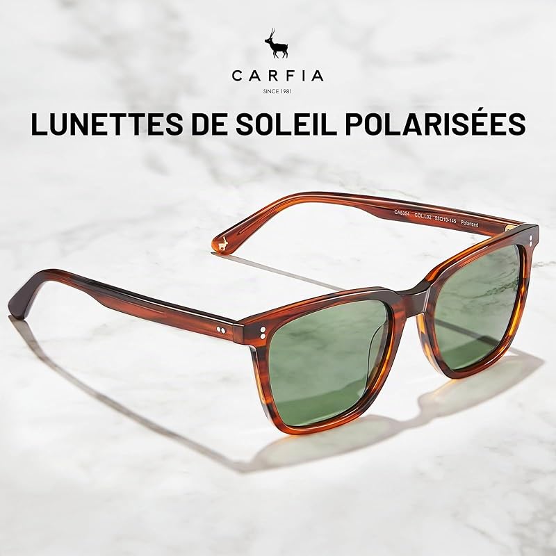 Lunettes de Soleil Homme Polarisée Lunettes Solaires Cat.3 Anti UV pour Pêcher Voyager Conduire