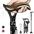 ispuoocti Folding Cane, Smart Alarm Foldable Cane with Light, Fashion Walking Cane for Women&Men, Adjustable Canes for Seniors, USB Direct Charging, Lightweight and Portable