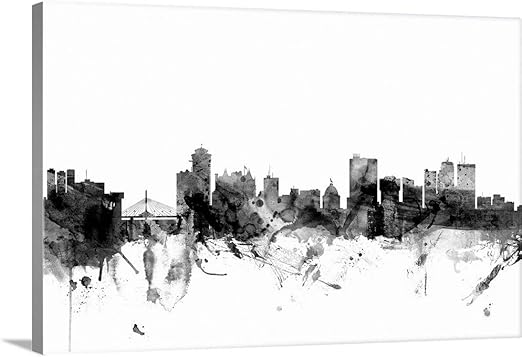Amazon Com Winnipeg Canada Skyline Black And White Canvas Wall