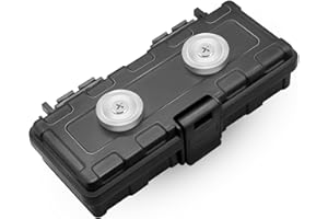 Magnetic Key Holder for Car - Strong Dual Magnet Waterproof Stash Box, Hide-a-Key Under Car for Outdoor Travel (Black)