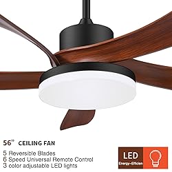 ODUFO 56 Inch Ceiling Fans with Lights and