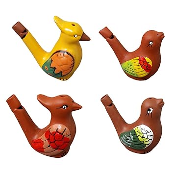 Toyvian Oiseau Deau Sifflet Dessin Warbler Song En Céramique Chirps Bébé Bathtime Jouets Musicaux Pour Enfants Enfants 4 Pcs Aléatoire