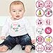Pink Flamingo - Party Like a Pineapple - Tropical Summer Monthly Baby Sticker Set - Baby Shower Gift Ideas - 12 Piece
