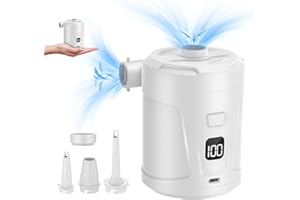 dskaoo Electric Air Pump for Inflatables, 5200mAh Air Mattress Pump Portable with 4 Nozzles & LED Display Screen, Inflator/Deflator Pumps for Pool, Paddle Boats, Camping, Swimming Ring