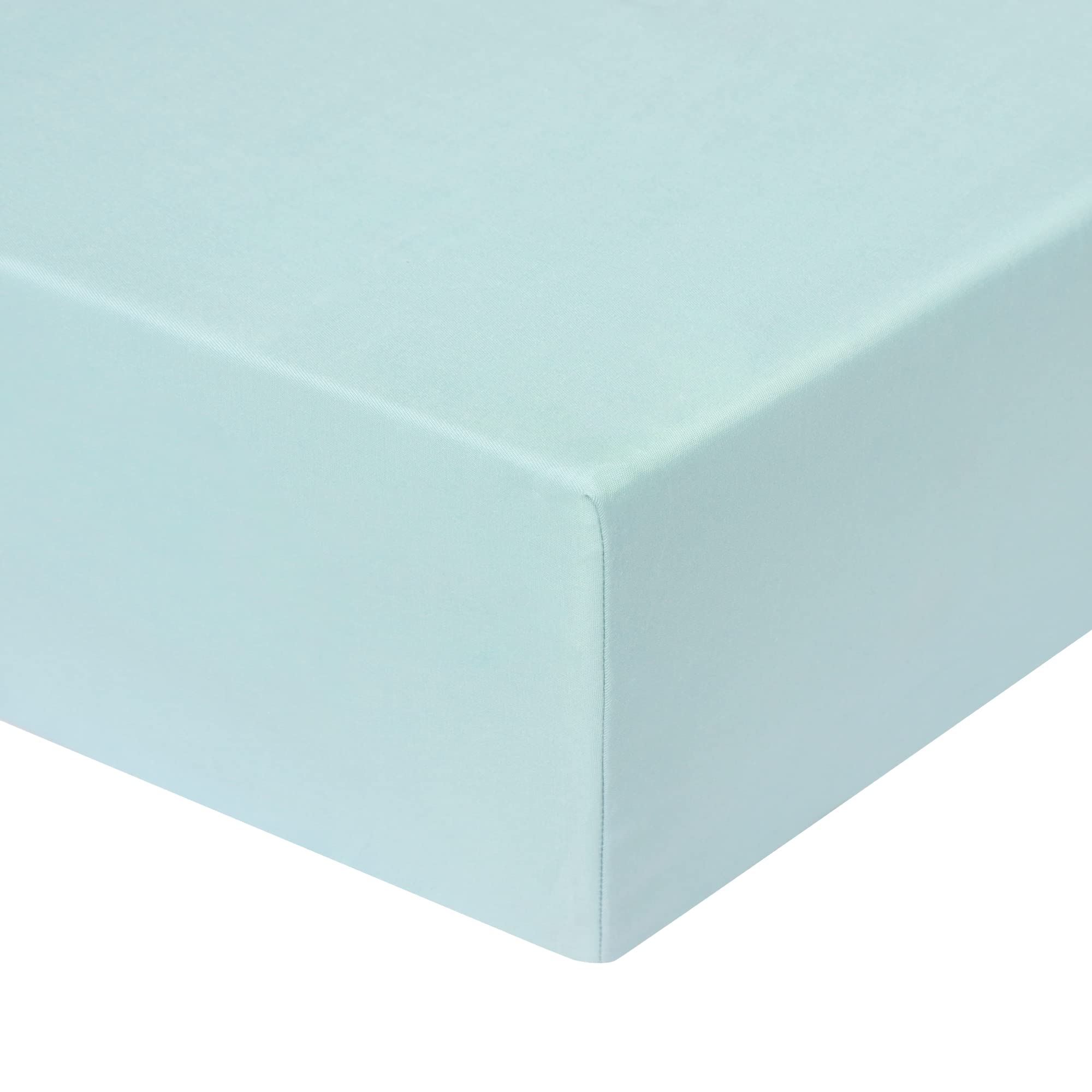 PiccoCasa Bamboo Fitted Sheet, Viscose from Bamboo Soft Silky Breathable Wrinkle Fade Resistant, Organic Bamboo Cooling Sheets with 16" Deep Pocket Light Blue Super King