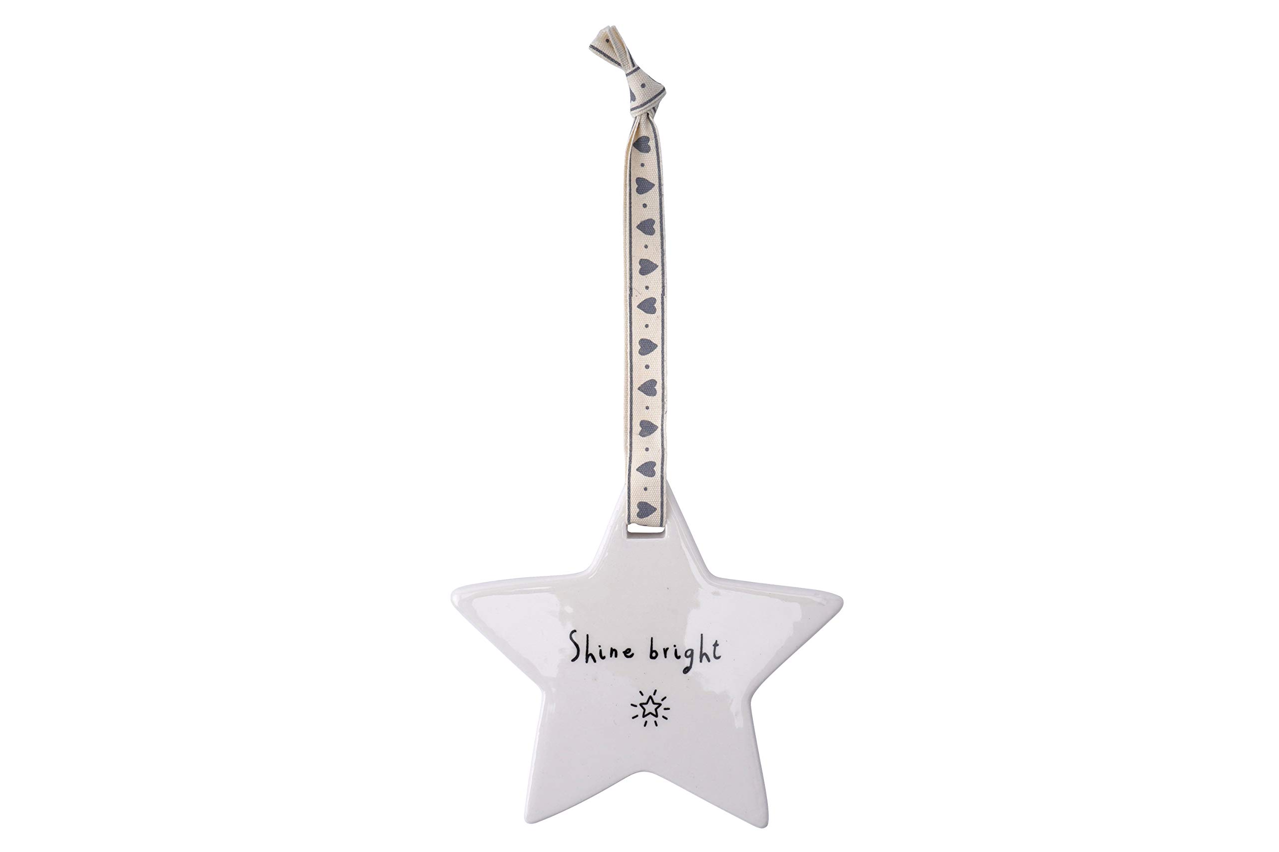 CGB Giftware | Hanging Star | Ceramic | 'Shine Bright' | Gift for Birthday Christmas | GB01450A