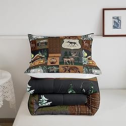 Farmhouse Bear Comforter Set Full, Rustic Cabin