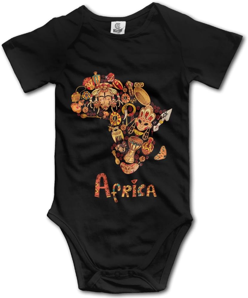 Unisex Baby African Art Printed Short-Sleeve Onesies