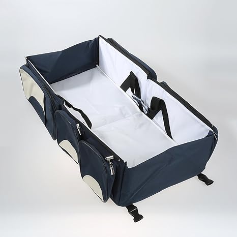 3 In 1 Wickeltasche Mehrzweck Tasche Reisebett Fur Baby Als Tragebettchen Und Wickeltisch Tragbar Veranderbar Dunkelblau Amazon De Baby
