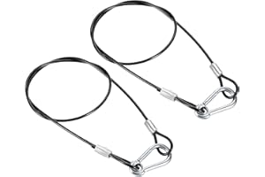 PATIKIL Stainless Steel Safety Cable 27.6"/70cm, 2Pack 3mm Flexible Security Wire Rope Lock Double Loops with Hook for Stage 