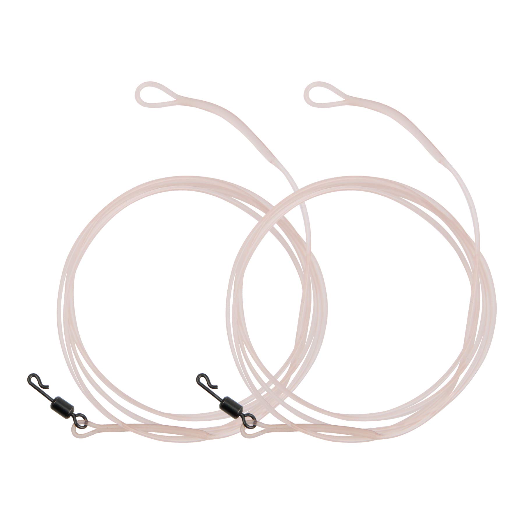 Carp Fishing Leader Line with Swivels,Fluorocarbon Core Leader Line 1M/40LB Strong Quick Change Swivel Invisible Underwater Fishing Tackle(Transparent Brown-2pcs)