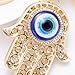 Jzcky Shzrp Blue Evil Eye on a Hamsa Crystal Rhinestone Keychain Key Chain Sparkling Key Ring Charm Purse Pendant Handbag Bag Decoration Holiday Gift