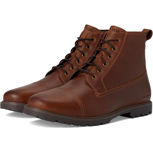 Cole Haan Chestnut Leather Lace-Up Boots Cole haan lunargrand lace boot chestnut main image 3