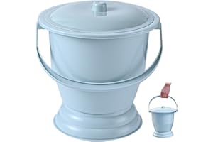 Chamber Pot, Portable Bedside Urinal with Lid and Handle, Strong Bearing Capacity Commode Bucket, Plastic Pee Bucket for Wome