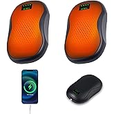 Rechargeable Hand Warmers 2 Pack, 5200mAh Electric Hand Warmers, AI Smart Heat Up to 118℉ with 13Hrs Warmth Portable Pocket Heater for Christmas, Office, Outdoor, Golf, Hunting, Camping