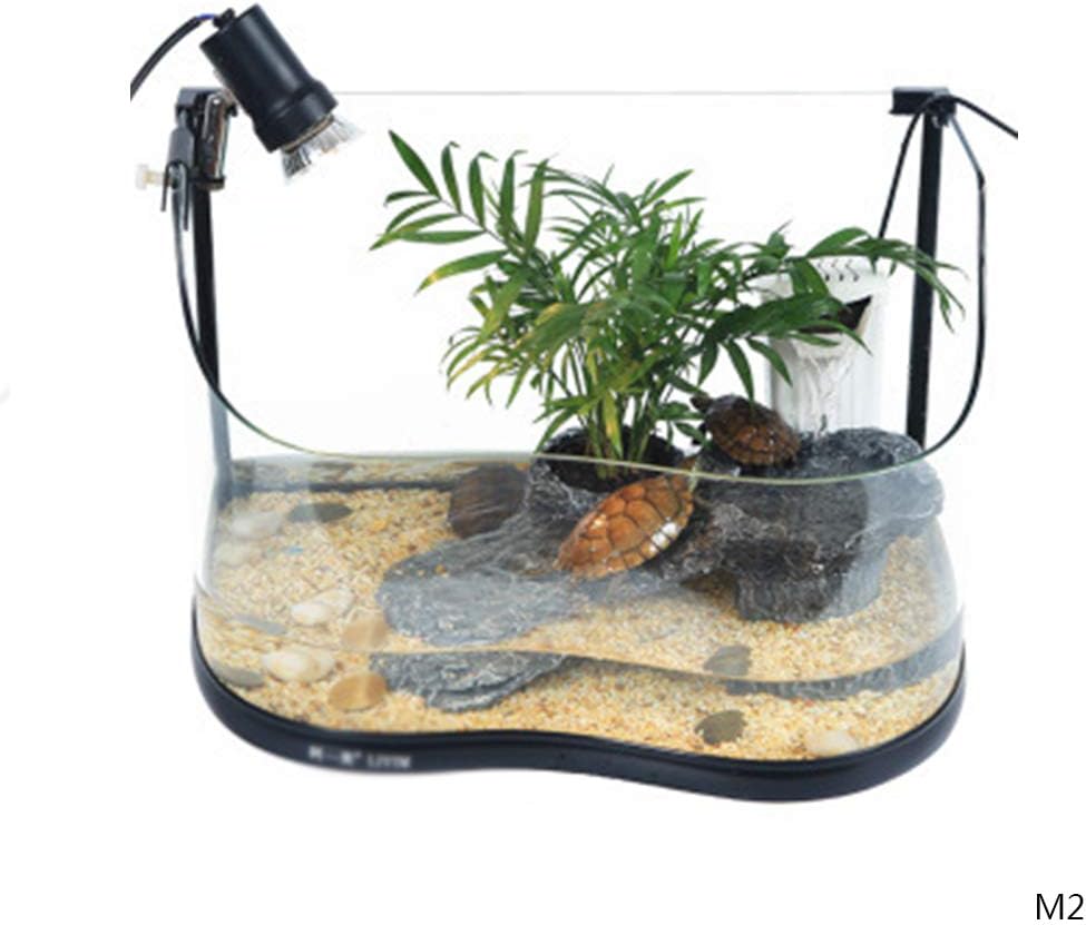 QNMM Reptile Turtle Tortoise Vivarium Box Aquarium Tank with Basking Ramp-40