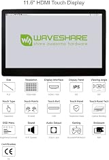 Waveshare 11.6" HDMI LCD Touch Screen IPS 1920x1080 Case Glass Raspberry Pi view 3