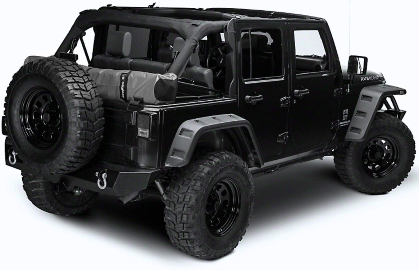 JTopsUSA • SOFT TOP STORAGE BOOT • Fits JEEP WRANGLER 2 Door JK & 4 Door JKU (2007-2018) • MADE IN THE USA • Never Fail Manufacturing Warranty (Jet Black)