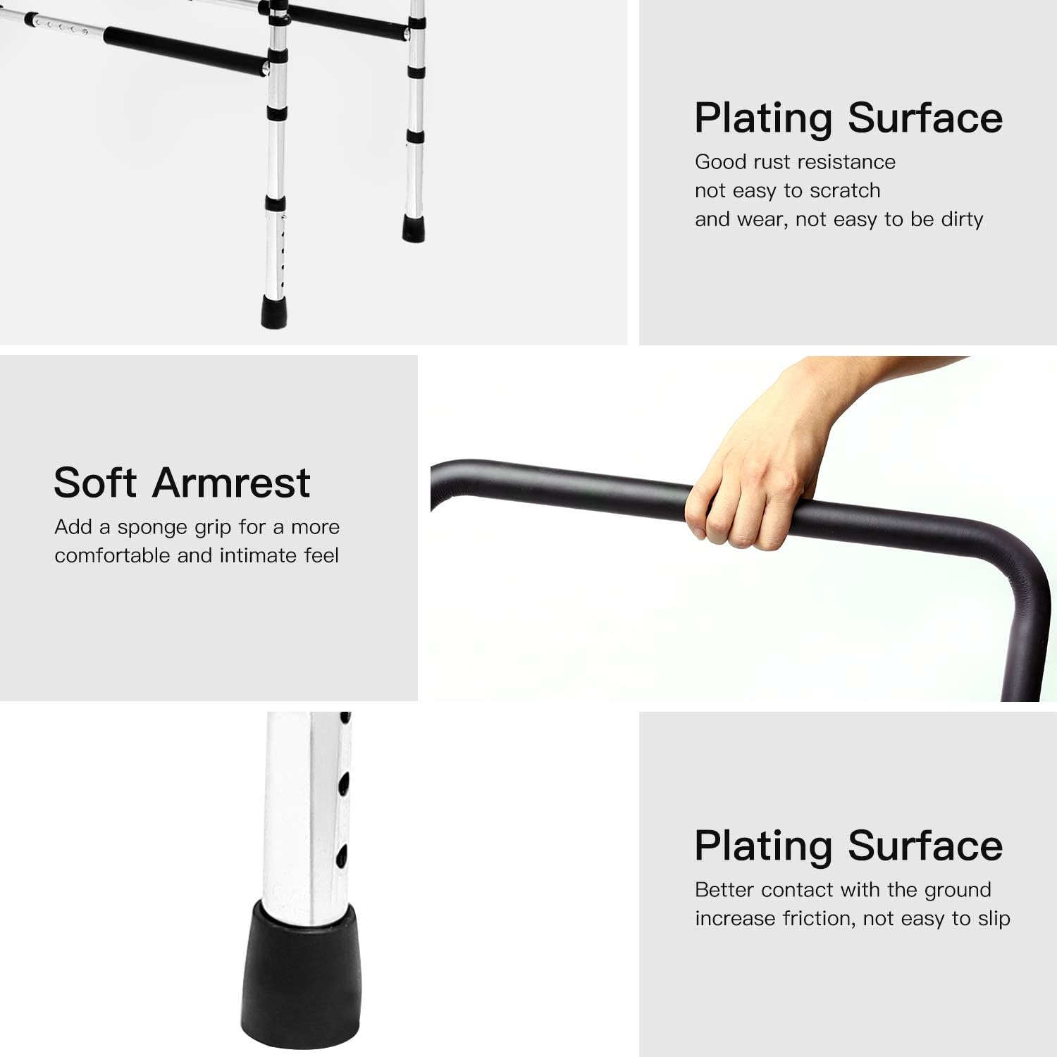 High-Quality Stainless Steel Bed Assist Rail Handle, Medical Adjustable Hand Guard Grab Bar, Bed Safety and Stability (New Upgrade): Health & Personal Care