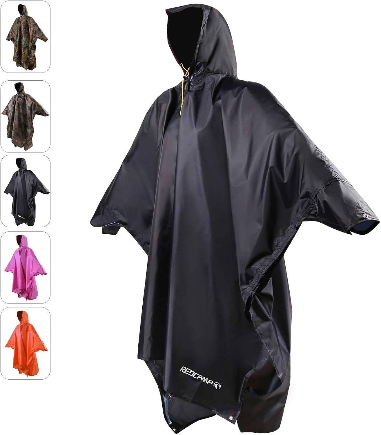 REDCAMP Waterproof Rain Poncho with Hood and Arms for Camping Hiking, 3