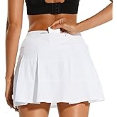 HODOSPORTS Womens Pleated Tennis Skirt Built-in Short Mini Golf Skort Athletic Skirt with 3 Pockets Workout Pickleball