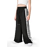 IIMMER Girls Summer Striped Side Fashion Baggy Track Pants Cute Bowknots Y2K Wide Leg Sweatpants 5-14 Years