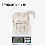 Marwood Nautical Rope Knot Door Stop Beige 2kg 13cm Square Sailor Knot view 4