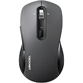TECKNET 3-Device Wireless Bluetooth Mouse with 4-Way Scroll Wheel Grey | Metal Scroll Wheel, Silent Click, Ambidextrous Ergonomic Design, 4800 DPI, Wide Compatibility for Laptop, PC, iPad, MacBook