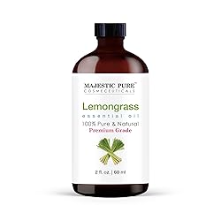 Majestic Pure Lemongrass Essential Oil with Glass