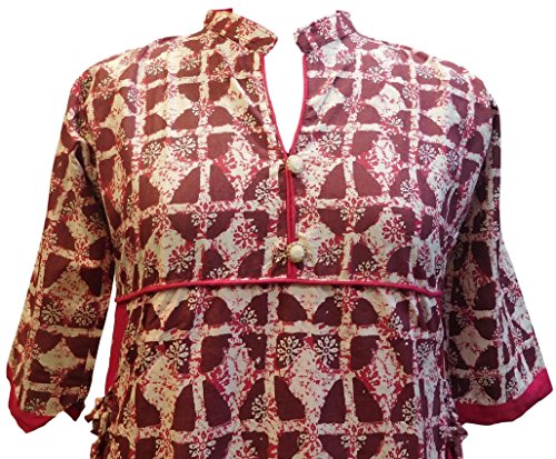 Smsaree Stylish & Designer Premium Quality Ethnic Rayon Kurti For Women (Wine)
